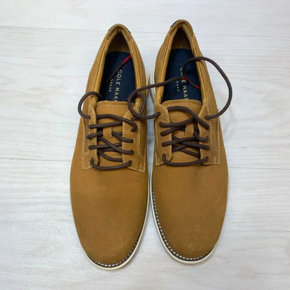 Cole Haan Grand Camden Oxford Shoes Men's Size 8.5‎ Brown Suede Leather Lace Up